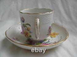 ANTIQUE GERMAN PORCELAIN COFFEE CUP AND SAUCER, 19th CENTURY