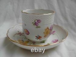 ANTIQUE GERMAN PORCELAIN COFFEE CUP AND SAUCER, 19th CENTURY