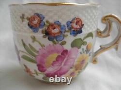 ANTIQUE GERMAN PORCELAIN COFFEE CUP AND SAUCER, 19th CENTURY