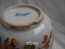 ANTIQUE GERMAN PORCELAIN COFFEE CUP AND SAUCER, 19th CENTURY