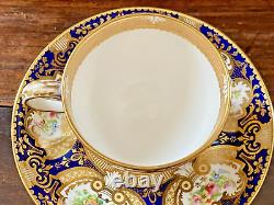 ANTIQUE SEVRES STYLE PORCELAIN DEMITASSE CUP & SAUCER REGENCY COALPORT 1800s