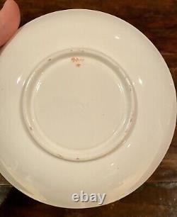 ANTIQUE SEVRES STYLE PORCELAIN DEMITASSE CUP & SAUCER REGENCY COALPORT 1800s