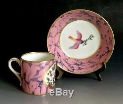 Ancienne Manufacture Royale De Limoges France Porcelain Cup & Saucer Marbre Rose