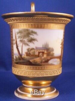 Antique 1800 Old Paris Porcelain Scenic Cup Vieux Porcelaine French France de