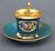 Antique 1810-1860 Original Russian Gilt Porcelain Cup With Saucer Marked