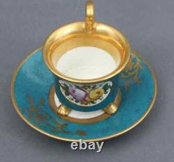 Antique 1810-1860 Original Russian Gilt Porcelain cup with saucer Marked
