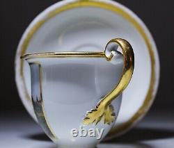Antique 18th/19th c Hand Painted Scenic Gold Gilt Porcelain Cup & Saucer