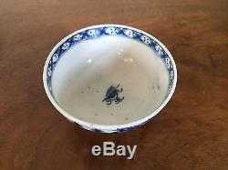 Antique 18th c English Porcelain Tea Cup Blue & White Chinese Worcester Caughley