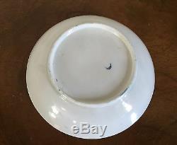 Antique 18th c. English Porcelain Tea Saucer Bowl Blue & White Chinese Worcester