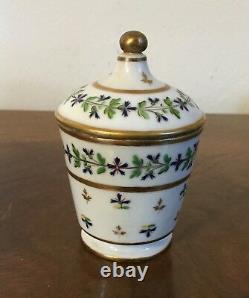 Antique 18th century French Paris Porcelain Sprig Cornflower Pot de Creme Cup 2
