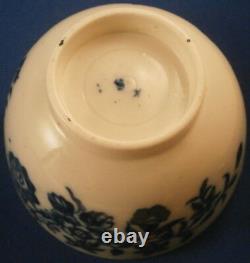 Antique 18thC Caughley Porcelain Three Flowers Cup & Saucer Porzellan Tasse