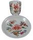Antique 18thc Doccia Porcelain Floral Cup & Saucer Porzellan Tasse Ischia Ginori