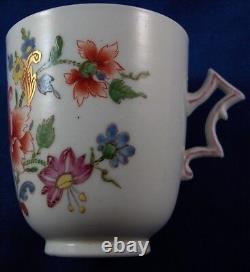 Antique 18thC Doccia Porcelain Floral Cup & Saucer Porzellan Tasse Ischia Ginori