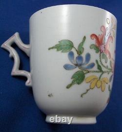 Antique 18thC Doccia Porcelain Floral Cup & Saucer Porzellan Tasse Ischia Ginori