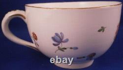 Antique 18thC Frankenthal Porcelain Floral Cup & Saucer Porzellan Tasse German