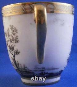 Antique 18thC French Scenic Cup & Saucer Porcelain Porzellan Tasse Valenciennes