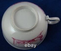 Antique 18thC Hoechst Porcelain Puce Scenic Cup & Saucer Scene Porzellan Tasse