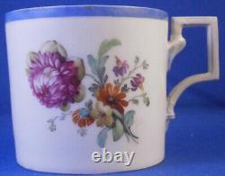 Antique 18thC KPM Berlin Porcelain Floral Cup & Saucer Porzellan Tasse As Is