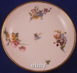 Antique 18thC Sevres Porcelain Floral Softpaste Cup & Saucer Porzellan Tasse