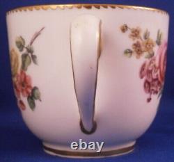 Antique 18thC Sevres Porcelain Floral Softpaste Cup & Saucer Porzellan Tasse