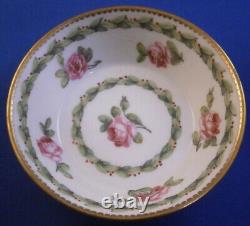 Antique 18thC Sevres Porcelain Roses Softpaste Cup & Saucer Porzellan Tasse