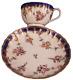 Antique 18thc Worcester Porcelain Floral Garland Cup & Saucer Porzellan Tasse