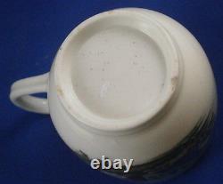 Antique 18thC Worcester Porcelain Polychrome Ruin Scene Cup & Saucer Porzellan