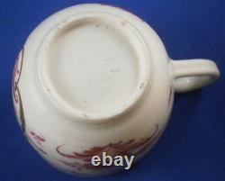 Antique 18thC Worcester Porcelain Puce Gold Design Cup & Saucer Porzellan Tasse