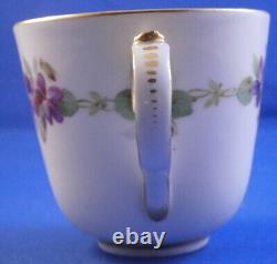 Antique 1900 Meissen Porcelain Floral Demitasse Cup & Saucer Porzellan Tasse