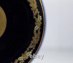 Antique 19th C Germany Hand Painted Jeweled Gilt Porcelain Cup & Saucer