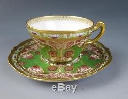 Antique 19th C. Haviland Limoges Art Nouveau Demitasse Cup & Saucer Porcelain