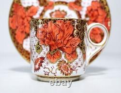 Antique 19th C Royal Crown Derby Hand Painted Porcelain Cup & Saucer Rare