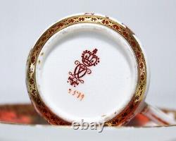 Antique 19th C Royal Crown Derby Hand Painted Porcelain Cup & Saucer Rare