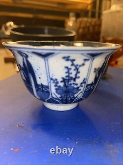 Antique 19th Century Excellent Condition Matching Chinese Tea Cup & Saucer Blue