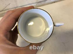 Antique 19th Century German KPM Porcelain Cup & Saucer Green & Floral Decoration