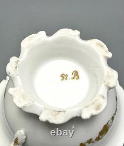 Antique 19th Century Hand Painted Porcelain Cobalt Tea Cup And Saucer Marked