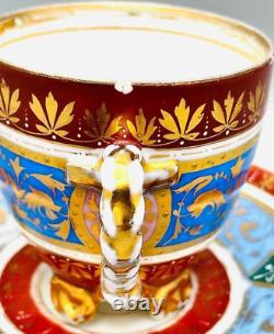 Antique 19th Century Porcelain Gilded Tea Coffee Cup And Saucer Made In Germany