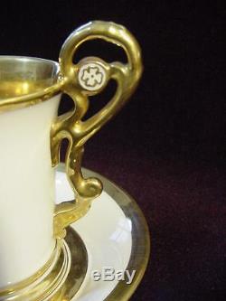 Antique 19th. Century RUSSIAN PORCELAIN PORTRAIT CABINET CUP & SAUCER