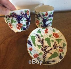 Antique 19th c. Coalport Porcelain Trio Tea Cup Coffee Can & Saucer 1810 Imari 2