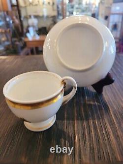 Antique 19th c. French Empire Porcelain Tea Cup & Saucer