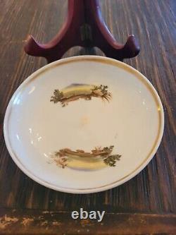 Antique 19th c. French Empire Porcelain Tea Cup & Saucer