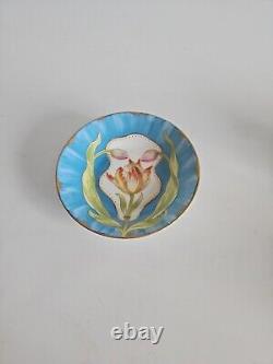 Antique 19thC Art Nouveau Nymphenburg Porcelain Cup & Saucer Floral Design