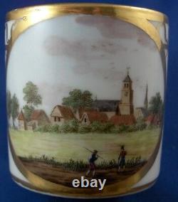 Antique 19thC Dutch Porcelain Scenic Cup & Saucer Scene Porselein Tasse Beker #2