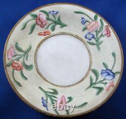 Antique 19thC French Biscuit Porcelain Relief Scene Cup & Saucer Porzellan Tasse