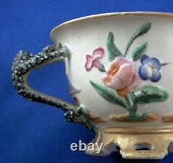 Antique 19thC French Biscuit Porcelain Relief Scene Cup & Saucer Porzellan Tasse