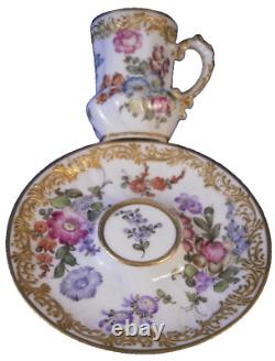 Antique 19thC French Porcelain Small Cup & Saucer Porcelaine de Paris Tasse