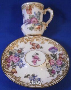 Antique 19thC French Porcelain Small Cup & Saucer Porcelaine de Paris Tasse #2