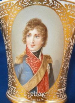 Antique 19thC Fuerstenberg Porcelain Portrait Cup & Saucer Porzellan Tasse