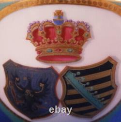 Antique 19thC German Porcelain Armorial Cup & Saucer Porzellan Wappen Tasse