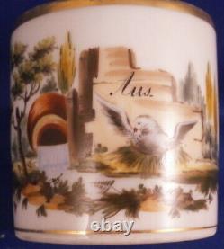 Antique 19thC German Porcelain Scenic Cup & Saucer Porzellan Tasse Germany #2